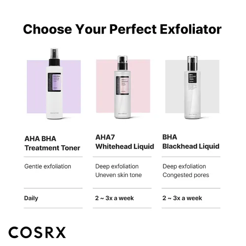 Vista 8 de COSRX AHA/BHA Toner de Tratamiento 5.07 fl.oz/ 150ml, Spray Exfoliante Facial para Puntos Blancos, Poros y Piel Desigual, Tónico Coreano, No Testado