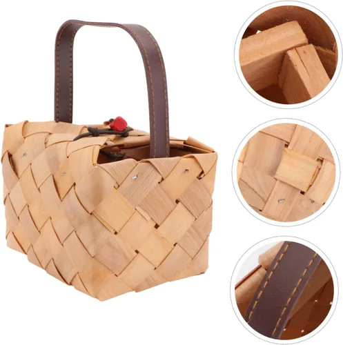 Vista 7 de jojofuny Cesta de la compra, cesta de embalaje de regalo, cesta de picnic, cesta de embalaje, cesta de embalaje, contenedor de ornamento, cesta