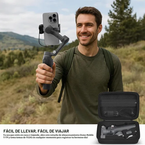 Vista 7 de Comecase Funda rígida para DJI Osmo Mobile 8, OM 7 Pro y OM 7, forro de Negro