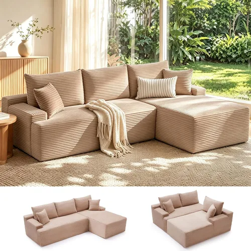 Vista 54 de Mangodan - Sofá seccional en forma de nube, sofá sin huesos para sala de estar, sofá seccional modular con asiento profundo, sofá esponjoso y cómodo