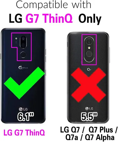 Vista 2 de Asuwish Funda de teléfono para LG G7 ThinQ cubierta híbrida a prueba de golpes de cuerpo completo protector resistente accesorios de celular LGG7