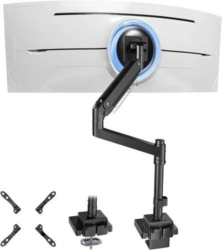 Vista 12 de Bracito para monitor ultra ancho resistente de 24-57'' - Montura de aluminio para monitor individual, soporta hasta 59.4 libras, soporte de Negro