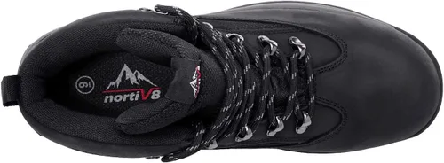 Vista 3 de NORTIV 8 Botas de senderismo impermeables para hombre, botas de senderismo de cuero medio tobillo
