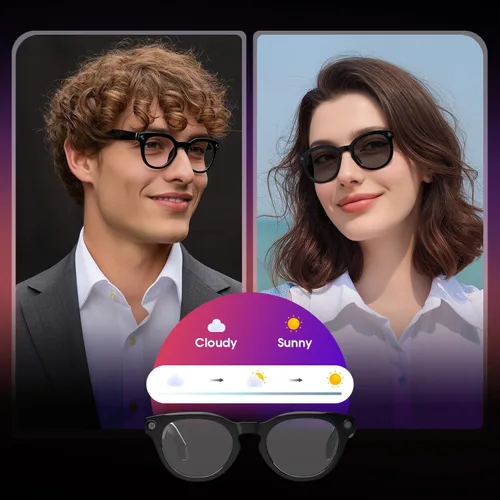 Vista 4 de Lentes inteligentes AI con cámara 4K, gafas de grabación HD de 8 MP con sonido de oído abierto, traducción en tiempo real, asistente inteligente