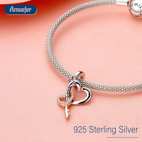 Vista 73 de Amufer S925 Charms for Women, compatible with Pandora Bracelets and Necklaces, Jewelry Gift
