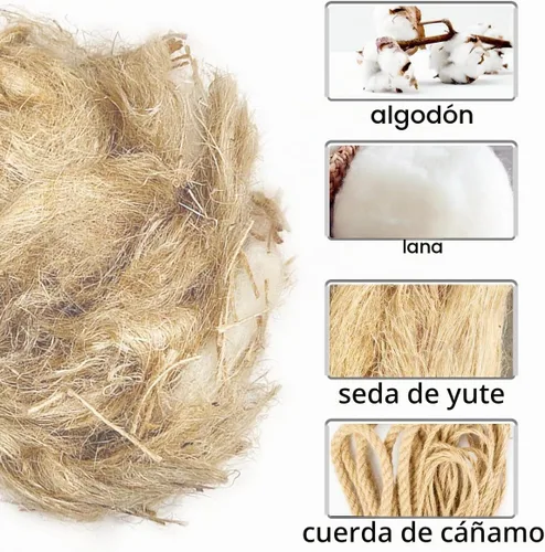 Vista 2 de Mezcla natural de materiales de anidación de pájaros, 4 tipos de materiales, proporción profesional a juego con almohadillas