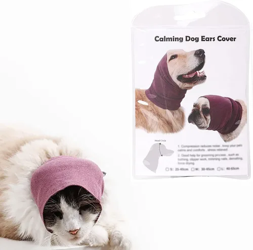 Vista 5 de Cubierta de orejas de perro para baño, secado y aseo, capucha para mascotas para aliviar la ansiedad y calmar, protector de oídos de perro