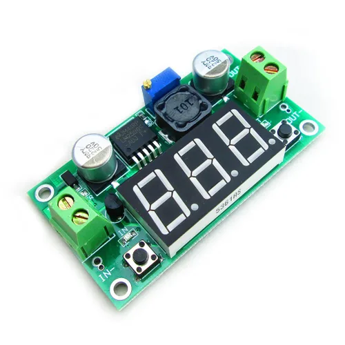 Vista 2 de HiLetgo 2pcs LM2596 ajustable DC-DC Step Down Buck Power Convertir Módulo 4.0-40V Entrada a 1.25-37V Salida con pantalla LED Voltímetro