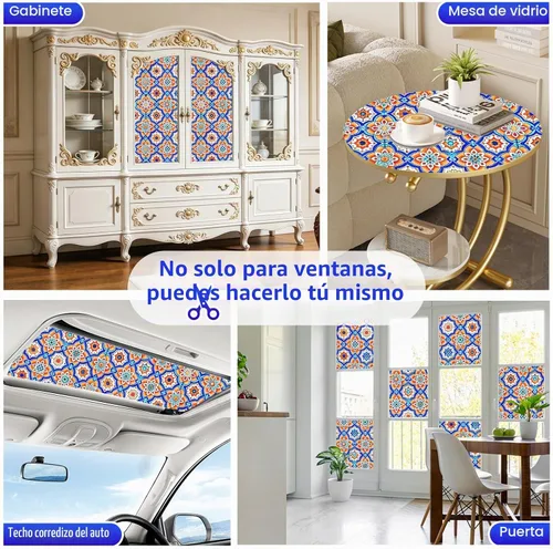 Vista 6 de SOMWISE - Película de privacidad esmerilada para ventana, bloqueo de calor solar, anti rayos UV Day & Night Opaque, Static Cling&Removable, Renter