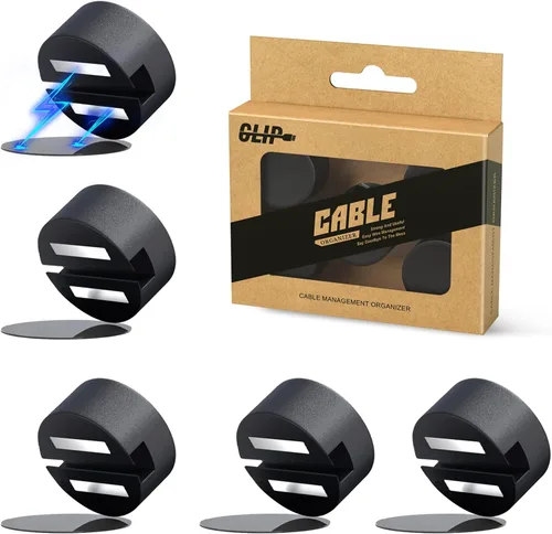 Vista 9 de Maveek Soporte magnético para cables, 5 clips para cables de escritorio 5 negro