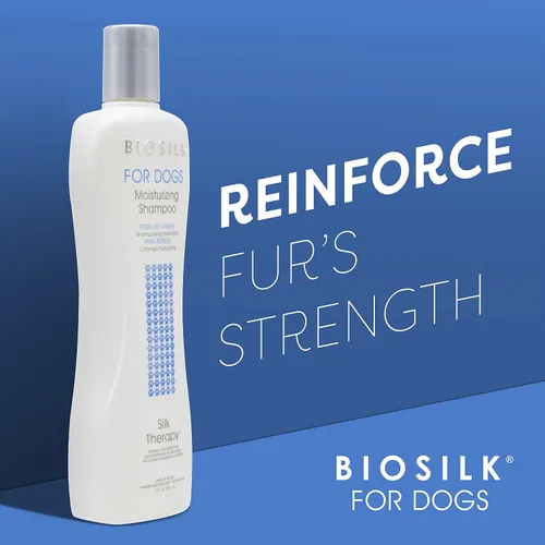 Vista 3 de BioSilk Champú de humedad para perros Silk Therapy con proteínas de seda y vitaminas, restaura el brillo y la suavidad, sin sulfato, sin parabenos