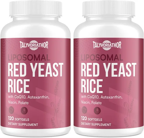 Vista 7 de Talyvoriathor Arroz liposomal de levadura roja 1200 mg con CoQ10 y astaxantina - Levadura de arroz para colesterol - Alta absorción - Sin citrinina
