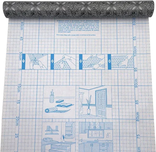 Vista 5 de Rollo de papel tapiz de pétalos negros de 14.7 pies para despegar y pegar, extraíble, encimeras de pared, protector contra salpicaduras en muro