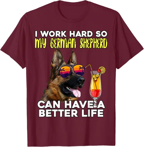 Vista 12 de Camiseta I Work Hard So My German Shepherd Can Have A Better Life Negro