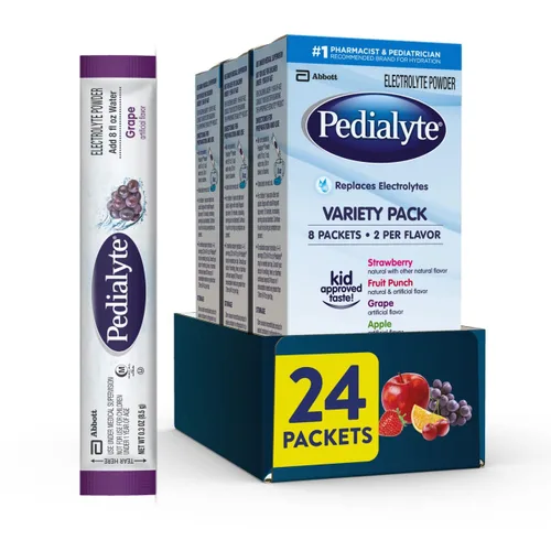 Vista 7 de Pedialyte - Paquetes de polvo de electrolitos, paquete variado, bebida de hidratación, 8 paquetes de polvo de una sola porción