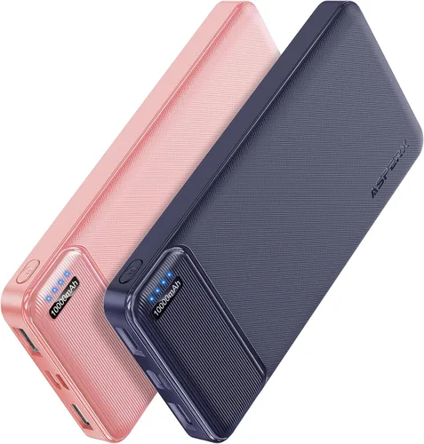 Vista 11 de AsperX - Cargador portátil de 10000 mAh con batería dual USB Negro