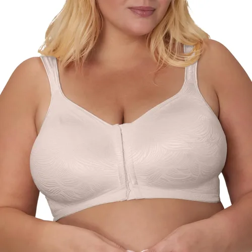 Vista 5 de PLAYTEX Brasier inalámbrico para mujer, sujetadores de talla grande de 18 horas disponibles, cierre frontal, soporte extra para la espalda, E525