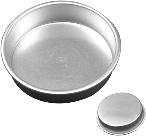 Vista 5 de Ochine Juego de moldes redondos de aluminio para pasteles de 4.3 pulgadas, 1 paquete, antiadherente