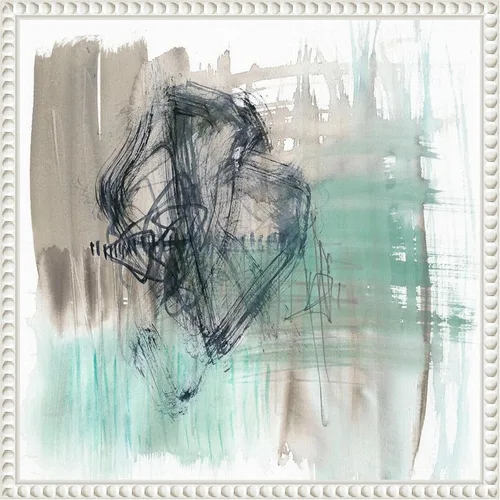 Vista 13 de Amanti Art Framed Canvas Wall Art 16x16 Scribble Scrabble II by Jennifer Goldberger, Framed Wall Art Canvas, Abstract Artwork, Traditional Decor