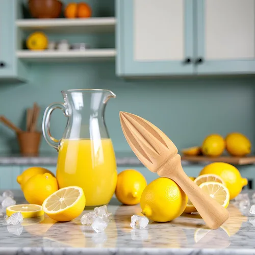 Vista 2 de Exprimidor de cítricos de madera y limón – Exprimidor manual manual de cítricos/naranja Herramienta exprimidora de frutas portátil para el hogar