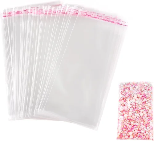 Vista 8 de LOMIMOS 200 cajas de dinero para tartas, bolsa transparente de celofán resellable, bolsa de embalaje de plástico transparente autosellante