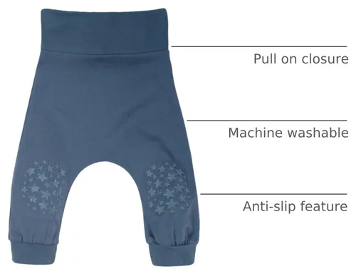 Vista 4 de Pantalones Harem antideslizantes para bebé, unisex 6-15 meses, azul marino