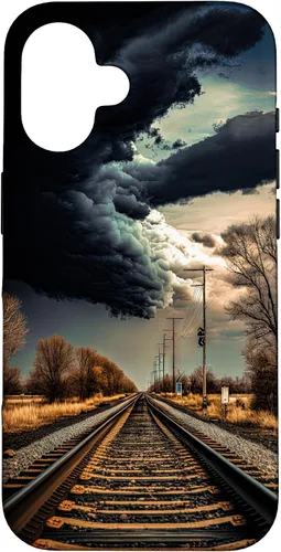Vista 32 de Railroad Train Tracks Storm - Carcasa para iPhone 17