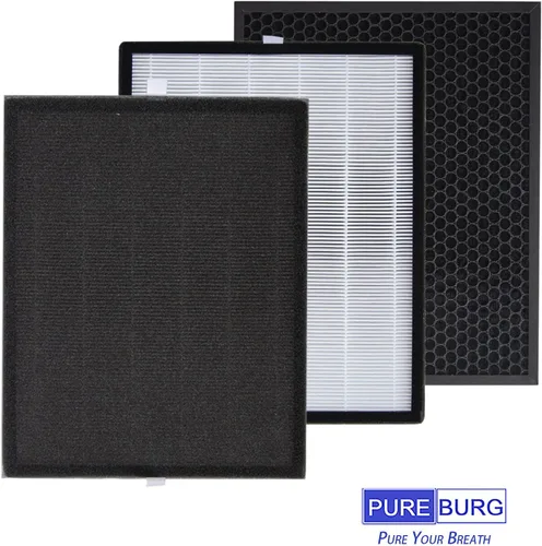 Vista 2 de PUREBURG Juego de filtros de repuesto compatibles con el purificador de aire COLZER EPI-328 y purificador de aire Domccy NS-320, H13 HEPA + 4