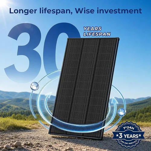Vista 8 de 200 paneles solares del vatio N-tipo 18BB el panel solar 25,6% de alta Negro
