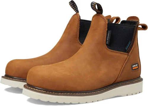 Vista 4 de ARIAT Botas de trabajo con cuña Chelsea impermeable con punta compuesta para mujer