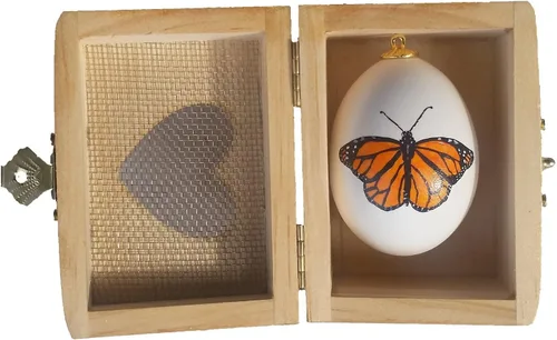 Vista 3 de Adorno navideño de mariposa monarca