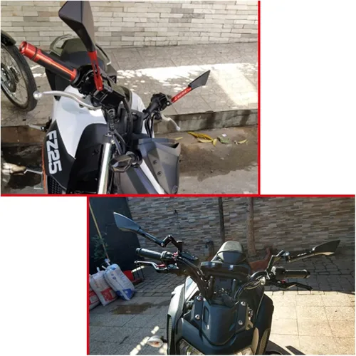 Vista 4 de Accesorios universales para motocicleta CNC retrovisor lateral para Yamaha FZ8 FZ-8