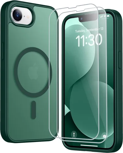 Vista 272 de SPIDERCASE Funda magnética translúcida diseñada para iPhone 11, con 2 protectores de pantalla de vidrio templado, antihuellas, para iPhone 11 de 6.1
