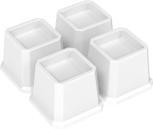 Vista 12 de Elevadores de cama de 1 pulgada, resistentes, paquete de 4 elevadores de muebles de cama, elevadores de 1,500 libras para sofá y mesa, color blanco
