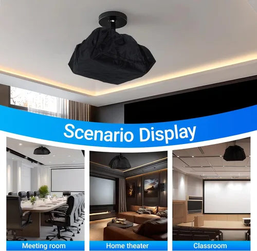 Vista 6 de Mini proyector para montaje en techo y exterior Projector Cover Is Made Of Uv-Resistant Oxford Cloth, Projector Dust shield Is Suitable