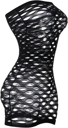Vista 2 de Vorifun Sexy mujer sin tirantes de red lencería ropa de dormir mini vestido tubo Chemise Body talla única