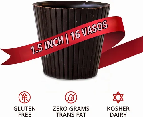 Vista 3 de Tazas de postre de chocolate negro 16ct, tazas comestibles para licor, sin lácteos GF