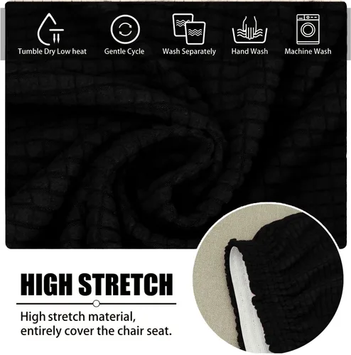 Vista 4 de XMNTG Juego de 1 funda elástica de jacquard para silla con respaldo de ala, fundas reutilizables y lavables para sillas de comedor, para banquetes
