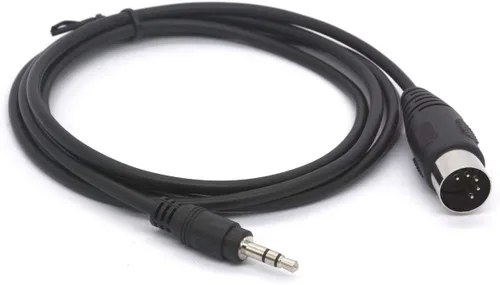 Vista 2 de Cable MIDI, 0.138 in 1/8 pulgadas TRS estéreo macho a conector DIN de 5 pines, cable convertidor de cable de audio (4.9 ft)