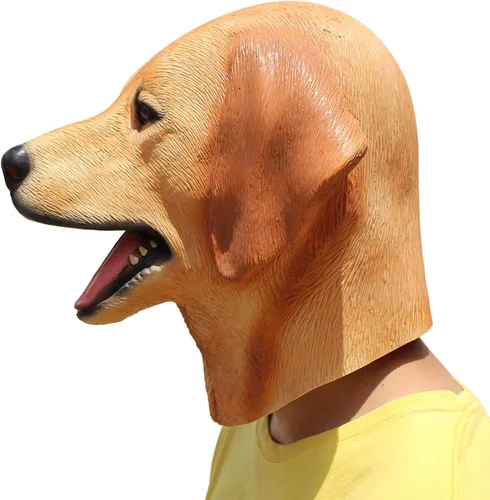 Vista 3 de PartyHop - Máscara Labrador - Máscara de látex para cabeza de perro de Halloween