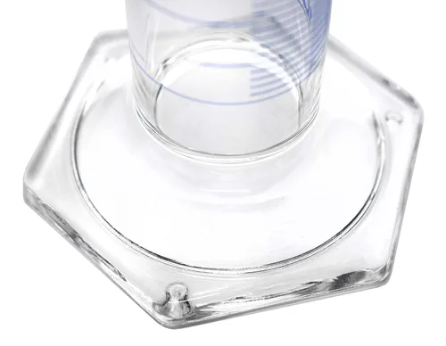 Vista 3 de EISCO Cilindro graduado, 16.9 fl oz - ASTM, tolerancia clase B ± 0.1 fl oz - collar protector, base hexagonal - graduaciones azules - vidrio
