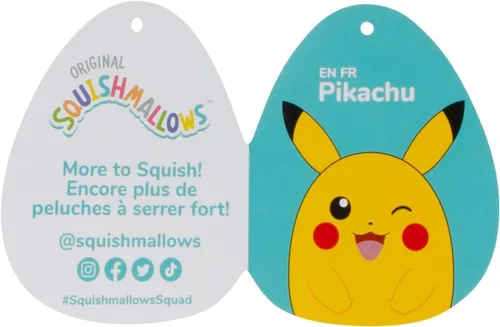Vista 8 de Squishmallows Pokemon Pikachu - Peluche de 20 pulgadas, ultrasuave, coleccionable, con licencia