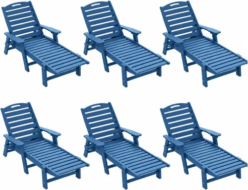 Vista 20 de Tumbona al aire libre, silla de descanso al aire libre con textura de madera, respaldo ajustable de 5 posiciones, silla de salón de polietileno