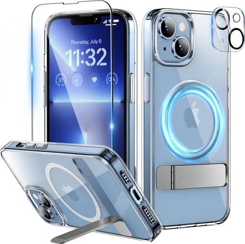 Vista 8 de Funda magnética para iPhone 14 Plus de 6.7 pulgadas (2022), soporte delgado con protector de pantalla compatible con Magsafe a prueba de golpes