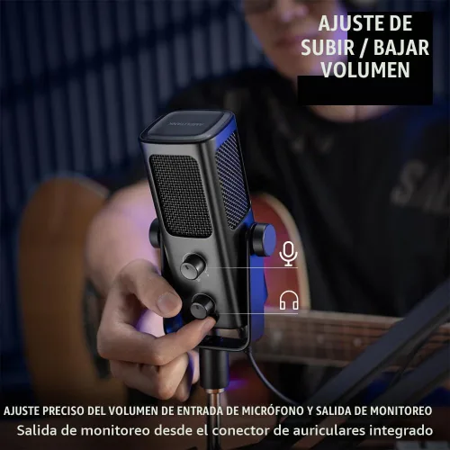 Vista 8 de FIFINE AmpliTank PROFILE3 Micrófono de condensador USB para podcast