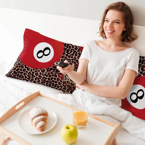 Vista 6 de Funda de almohada de cuerpo de 8 bolas con estampado de leopardo rojo a la moda, 20 x 54 pulgadas, decoración de habitación de guepardo, bota roja
