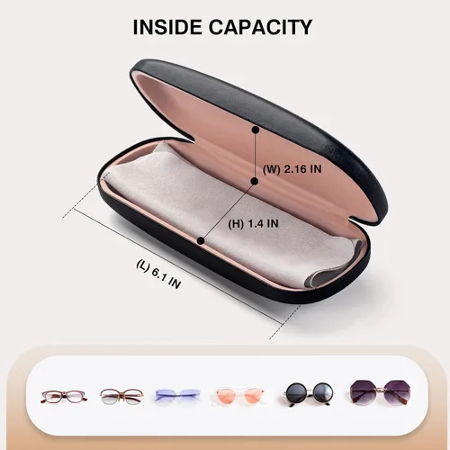 Vista 3 de Marvolia Estuche rígido para gafas de sol, funda de piel sintética para gafas de sol