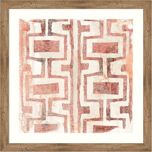 Vista 9 de Amanti Art Lienzo decorativo para pared, 24 x 24 pulgadas, diseño de tierra roja en V de June Erica Vess, arte abstracto para pared, decoración