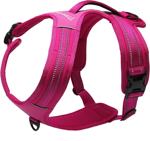 Vista 9 de TRUE LOVE Truelove TLH5551 - Arnés reflectante para perro con asa, chaleco acolchado suave sin tirones, capa exterior Oxford duradera para razas