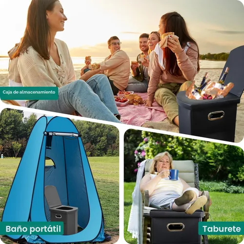 Vista 6 de Ann Katy Inodoro portátil XL mejorado, para adultos y niños, extragrande, de viaje, alto, con tapa, orinal compacto para automóvil, senderismo